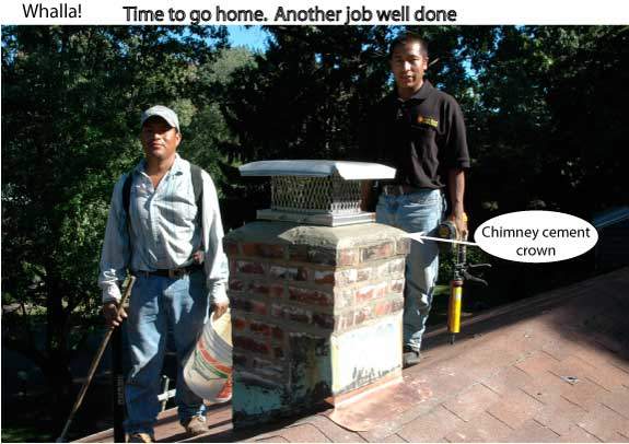 The chimney repair is complete. The chimney repair is complete.
