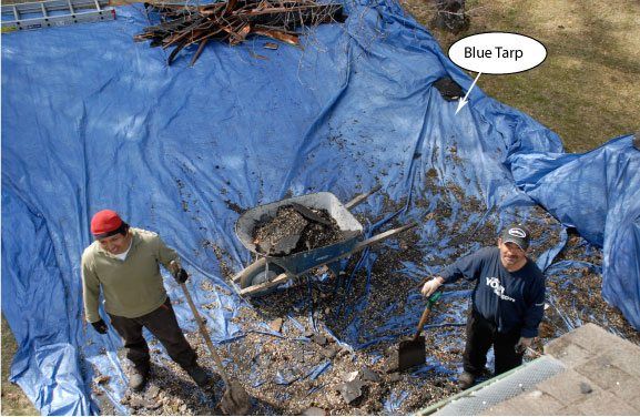 When pitching roofing debris over the side of a roof, it is best to spread a tarp. It makes cleanup much easier. We are the flat roof experts. When pitching roofing debris over the side of a roof, it is best to spread a tarp. It makes cleanup much easier. We are the flat roof experts.