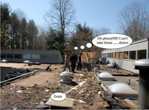 The most time consuming part of a roof are the drains, air conditioners and flashing. The most time consuming part of a roof are the drains, air conditioners and flashing.