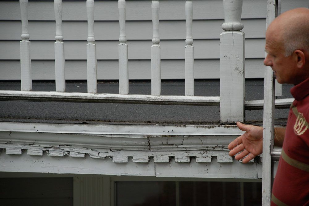 Portico Roof Damaged due to post leak