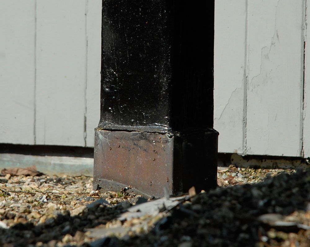 Post Flashing caulked to seal Post Flashing caulked to seal