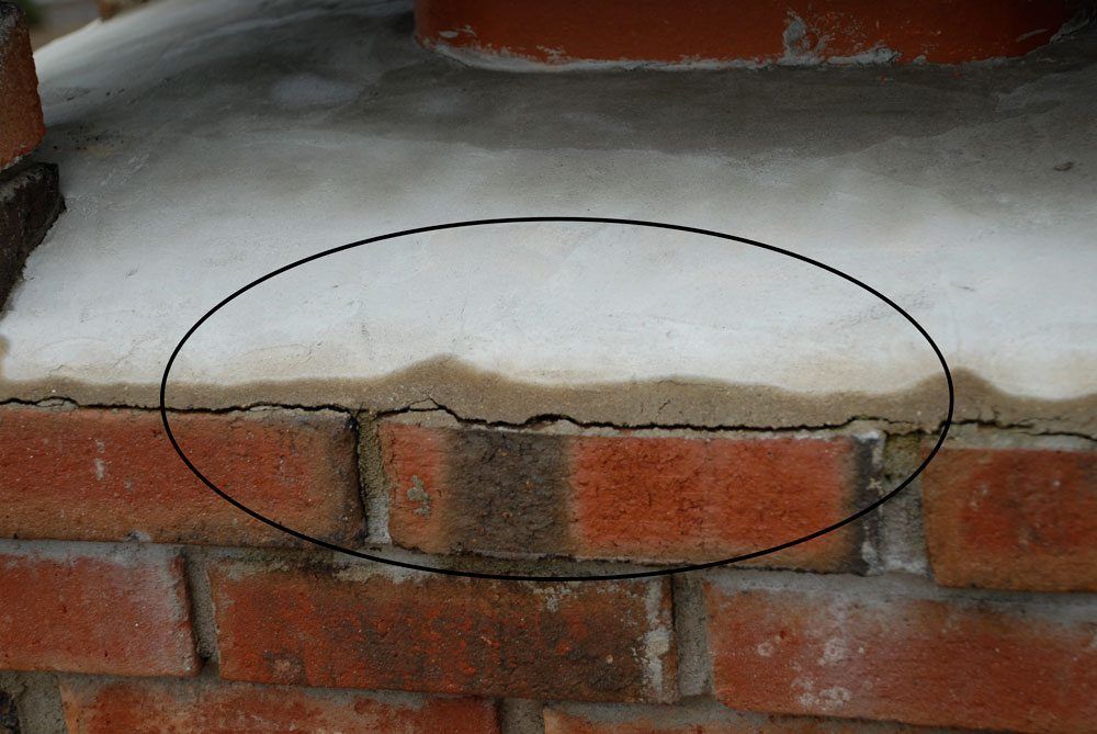 Crown of the chimney cracked Crown of the chimney cracked
