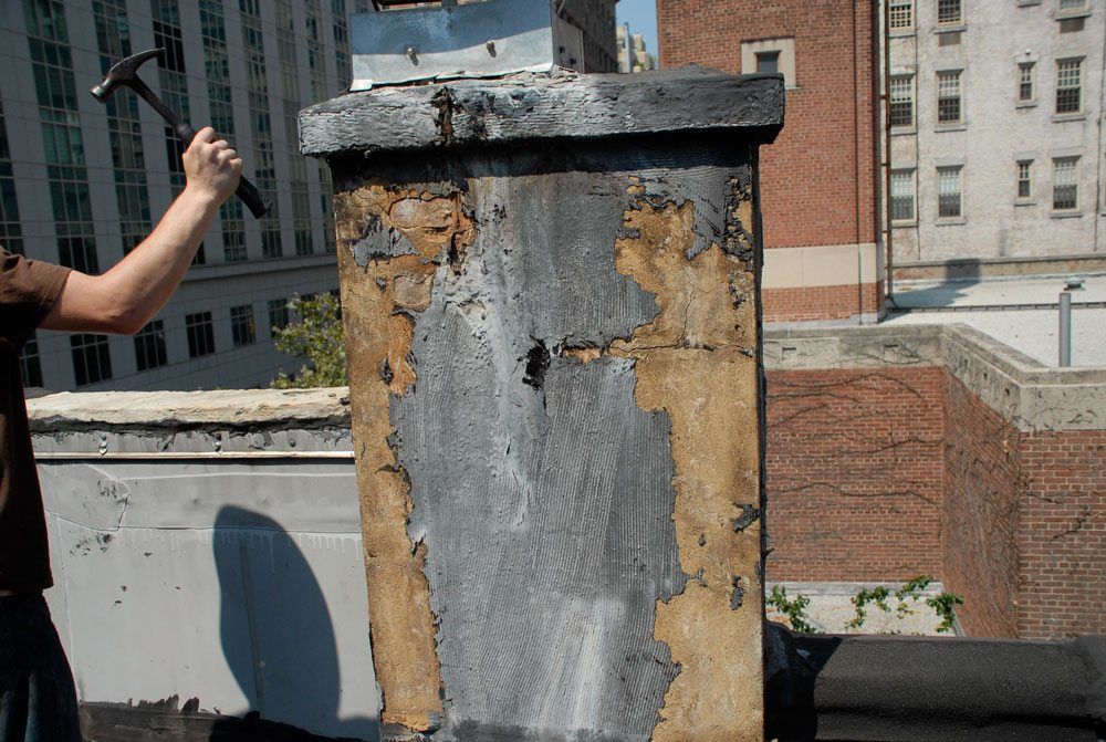 Chimney-being-prepared-for-a-wrap Chimney-being-prepared-for-a-wrap