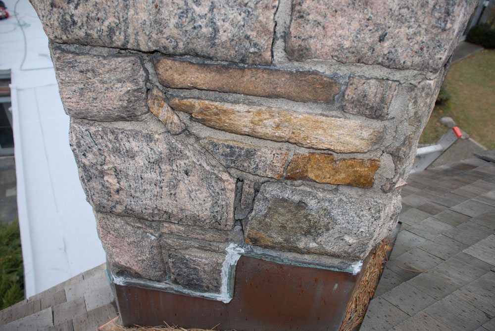 Fieldstone chimneys always have cracks in them Fieldstone chimneys always have cracks in them